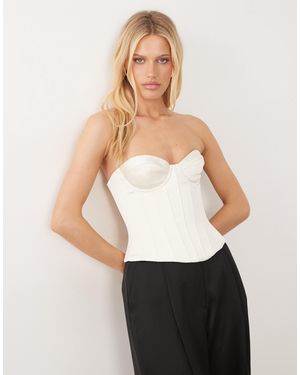Oh Polly – satin-korsett - Weiß