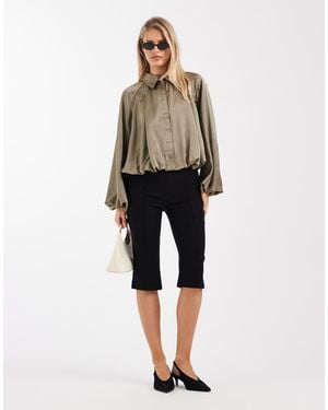 4th & Reckless Bengaline Side Split Seam Front Capri Trouser - Natural