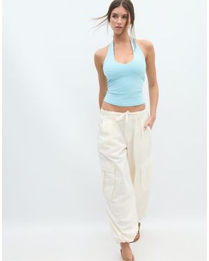 Stradivarius Basic Halter Top - Blue