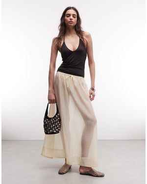 Monki – transparenter boho-maxirock - Natur