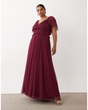 Lace & Beads Plus Robe longue - Rouge