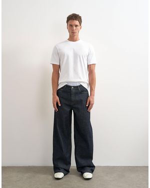 TOPMAN Jean coupe baggy rigide brut - Blanc