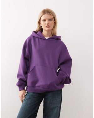 Weekday Sudadera Uva Extragrande Con Capucha De Tejido De Punto Grueso De - Morado