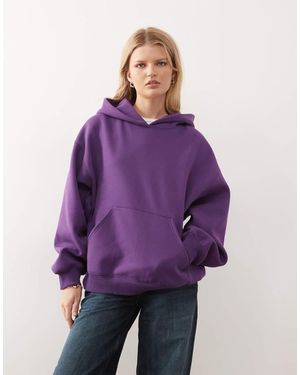Weekday Oversized Hoodie Van Zware Jersey - Paars