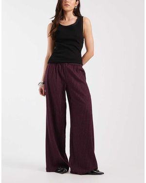 Cotton On Flannel Wide Leg Trousers - Purple