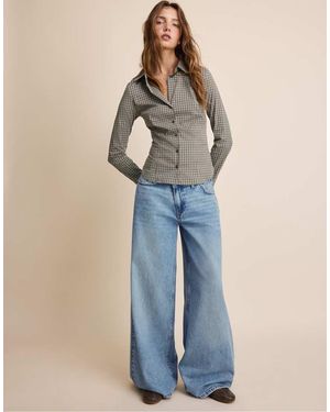 Stradivarius Basic Fitted Shirt - Blue