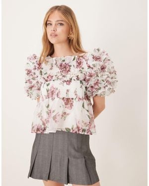 Sister Jane Dream Organza Ruffle Top - Natural