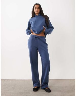 Gina Tricot Co-ord Loose Fit Straight Leg joggers - Blue