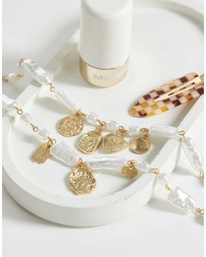 ONLY 2-pack Summer Charms Necklace - Metallic