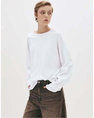 Pull&Bear Oversize Long Sleeve T-Shirt - White