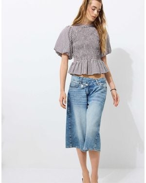 Stradivarius – kurzärmlige bluse - Blau