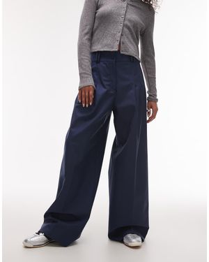& Other Stories Pantaloni Sartoriali Vestibilità Comoda Con Pieghe Sul Davanti E Fondo Ampio - Blu