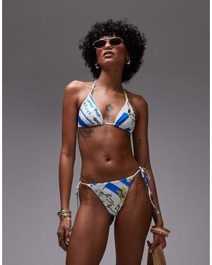 TOPSHOP Mykonos Triangle Bikini Top - Gray