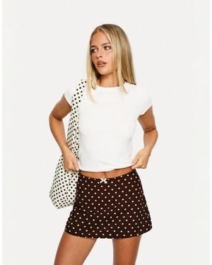 Princess Polly Tejano Bow Front Mini Skirt - White