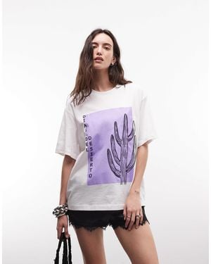 ASOS Oversized T-Shirt With Minimalist Cactus Graphic - Purple