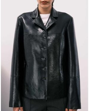 ASOS 90S High Shine Leather Look Jacket - Black