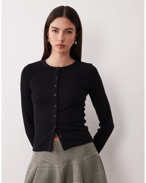 JJXX Button Down Ribbed Cardigan - Black