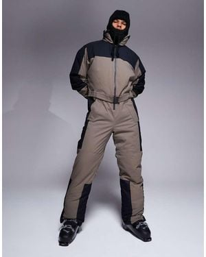 ASOS 4505 Ski & Snow 4505 Ski Water Repellent Straight Fit Belted Ski Suit - Grey