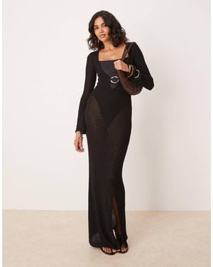 Tala – vielseitiges, langärmliges freizeitkleid aus strick - Natur