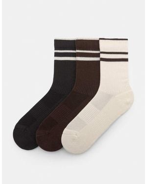 Pull&Bear Confezione Da 3 Paia Di Calzini Lunghi - Multicolore