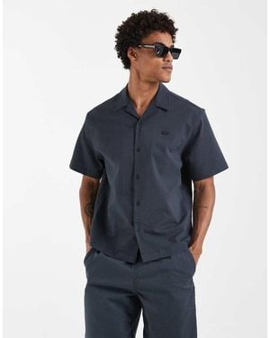 Lacoste Co-ord Seersucker Revere Collar Shirt - Blue