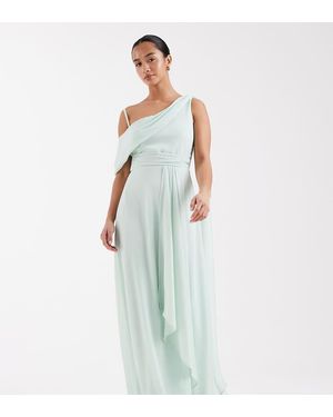 TFNC London Bridesmaid Chiffon Fallen Shoulder Maxi Dress - White