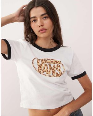 Vans Leopard Oval Ringer Tee - White