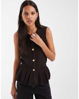 ASOS Knitted Tank With Button Detailing - Black