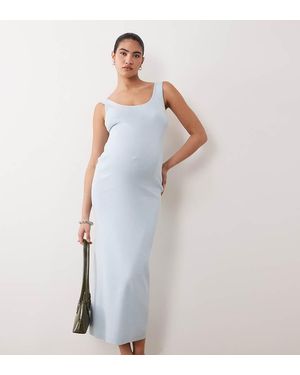 ASOS Asos Design Maternity Cotton Blend Scoop Back Dress - White