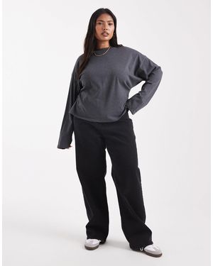 Noisy May Yolanda Mid Rise Wide Leg Jeans - Blue