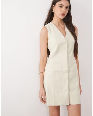 Nobody's Child Sleeveless Smooth Front Tailored Mini Dress - Natural