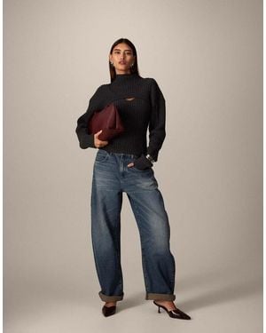 ARRANGE Tova Tapered Curved Leg Jeans With Roll Hem - Blue