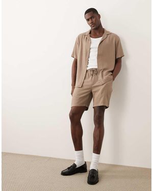 Only & Sons Textured Linen Mix Shorts - Natural