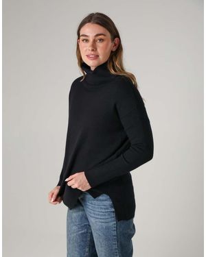 French Connection Cosy Ribbed Roll Neck Long Sleeve Jumper - Blue