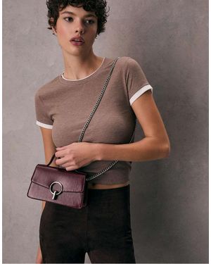 Stradivarius Crossbody Bag With A Round Clasp - Grey