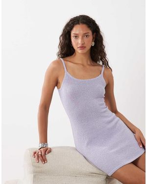 Cotton On Sparkle Mini Knit Dress - Purple