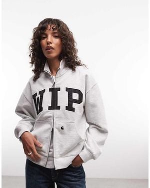 Carhartt Collegiate Wip Zip Through Funnel Neck Jersey Jacket - White