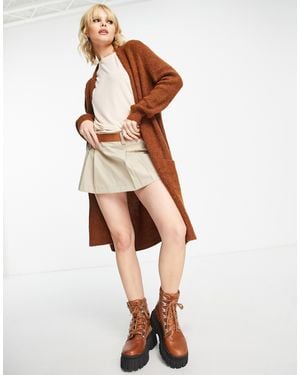 ONLY – longline-strickjacke - Weiß