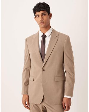 ASOS – regular-fit-anzugjacke mit longline-schnitt - Natur