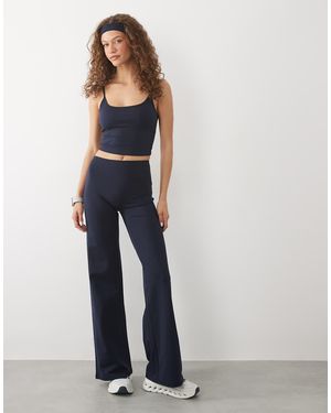 4505 Pantaloni Da Ballo A Fondo Ampio A Vita Bassa Morbidi Al Tatto - Blu