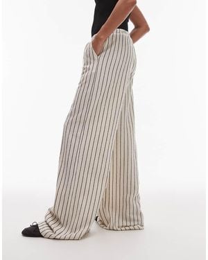 TOPSHOP Jersey Towelling Stripe Trouser - White
