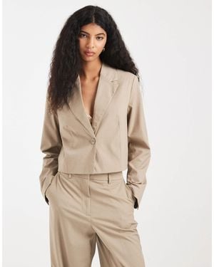Pieces Tailored Short Blazer Co-ord - Natural