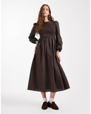 Daisy Street Volume Sleeve Midaxi Dress - Multicolour