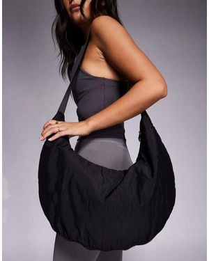 4505 Woven Swing Bag With Inner Pocket And Adjustable Strap - Black