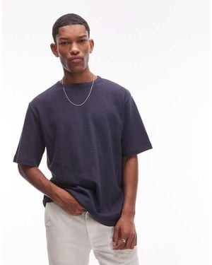 ARKET Heavyweight Boucle Jersey Oversized T-shirt - Blue
