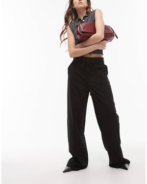 Mango Pleat Front Tie Waist Tailored Trouser - Black