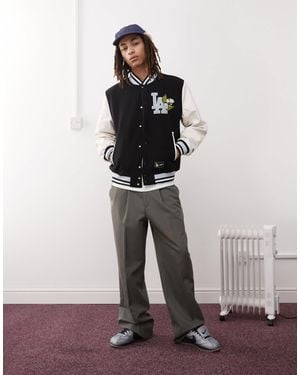 KTZ – la dodgers – e college-jacke mit kontrastierender blumenstickerei - Weiß