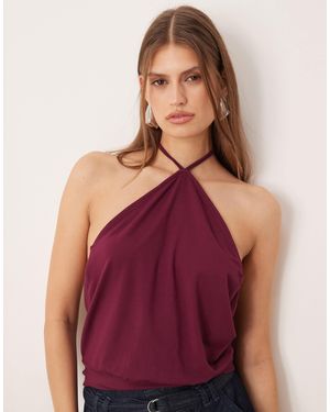 Motel Dyilla Halterneck Slinky Top - Purple