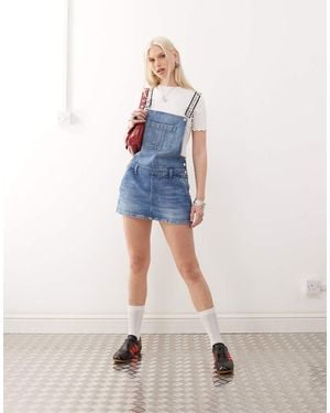 Tommy Hilfiger Tommy Girl Denim Dungaree Dress - Blue
