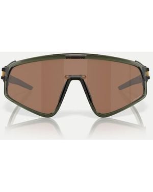 Oakley Gafas De Sol Verde Oliva Tintado De Estilo De Visor Con Lentes Marrones Efecto Espejo Latch De - Neutro